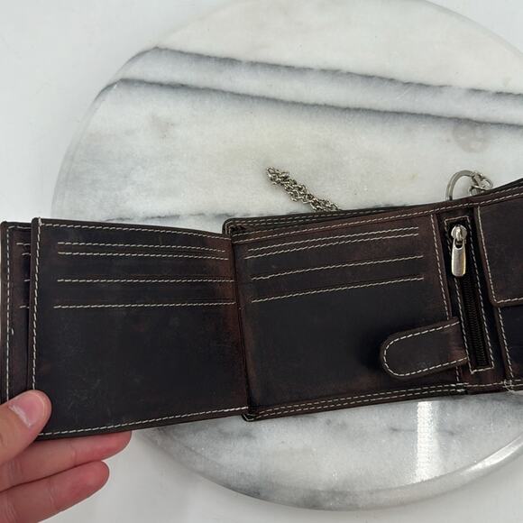 NWT Arrigo dark brown leather chain wallet - Picture 6 of 6